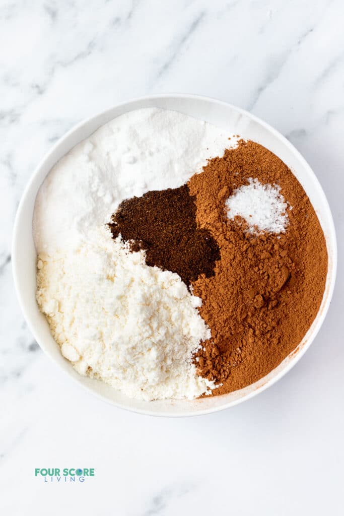 ingredients for keto hot chocolate on a plate