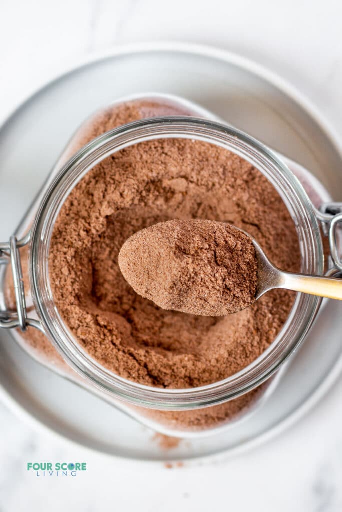 a spoonful of keto hot chocolate mix