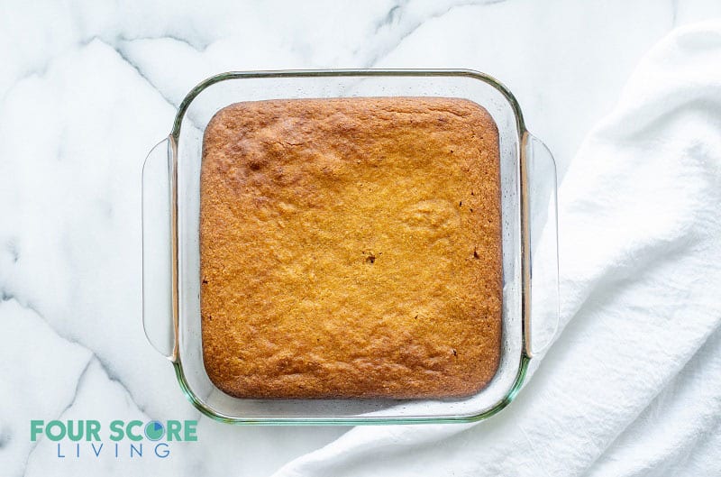 keto pumpkin bars in a glass pan