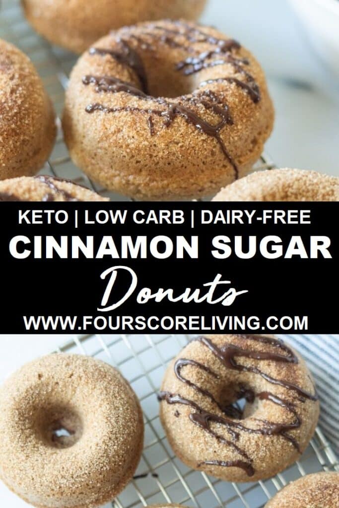 keto cinnamon sugar donuts pinterest pin collage