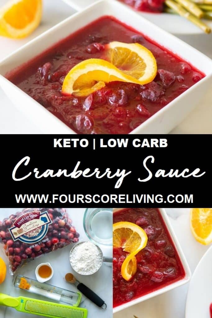 pinterest collage of keto cranberry sauce