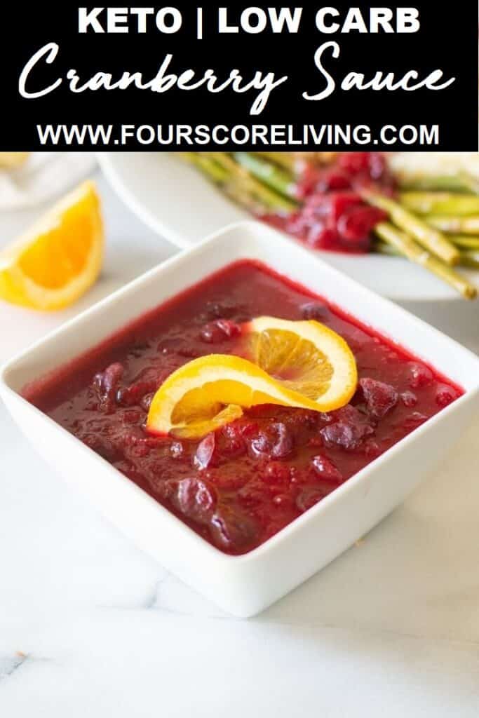 pinterest collage of keto cranberry sauce