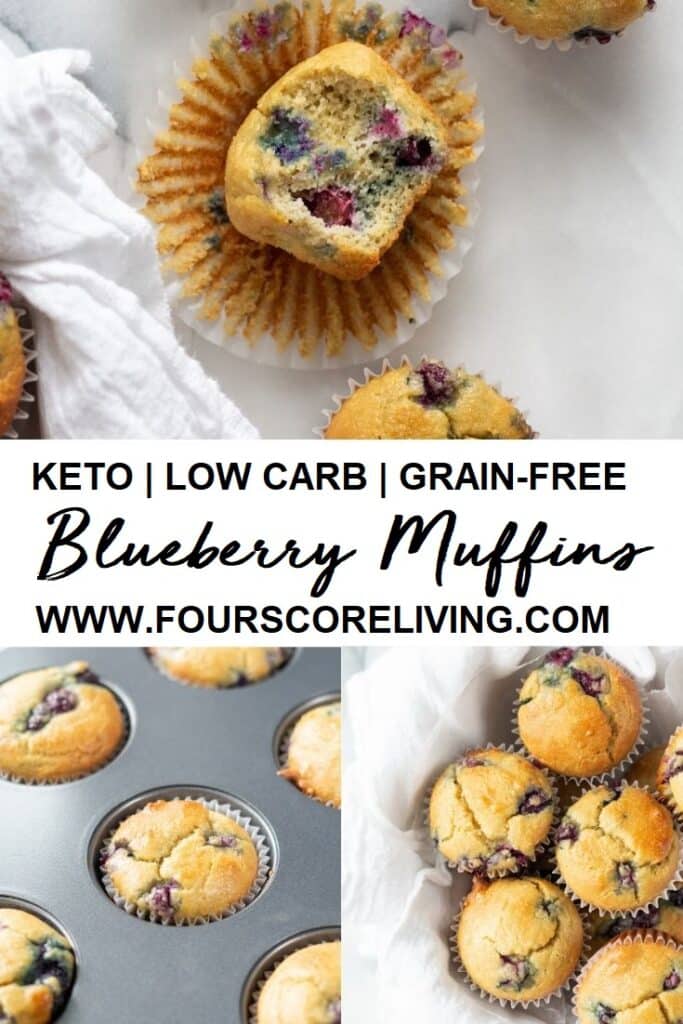 keto blueberry muffin pinterest collage