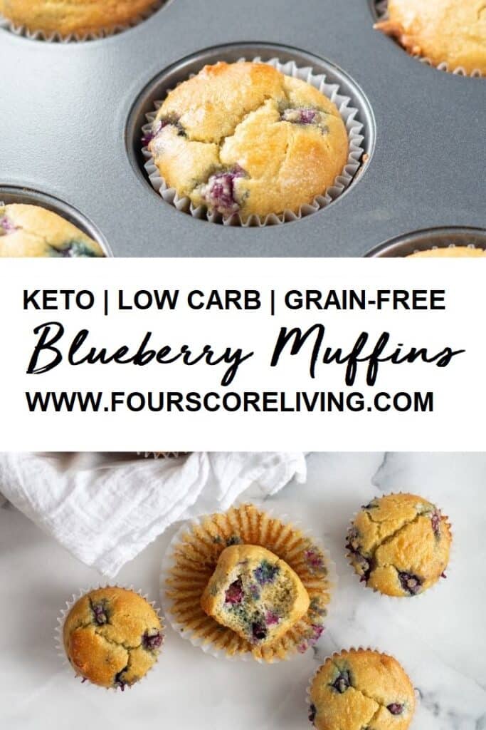 keto blueberry muffin pinterest collage