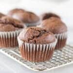 close up of keto chocolate muffin