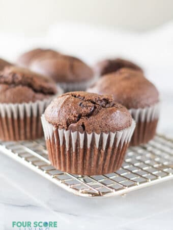 close up of keto chocolate muffin