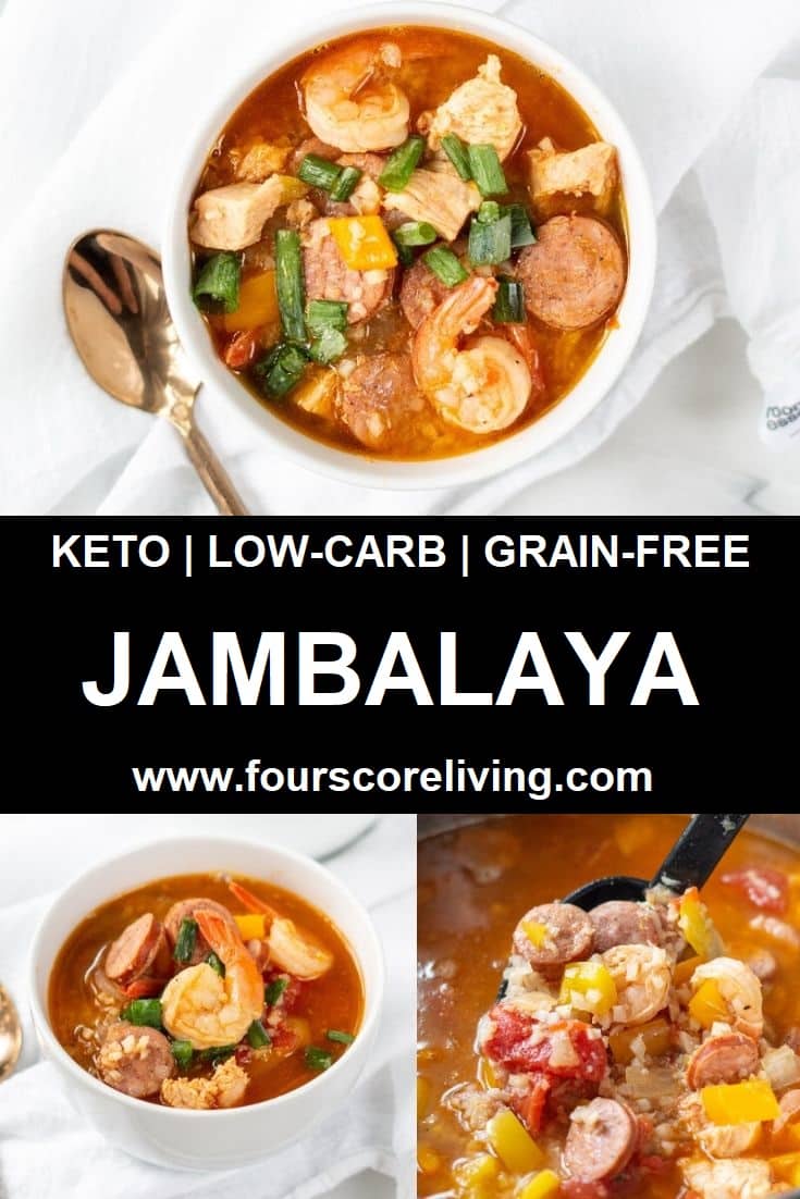 keto jambalaya pinterest pin