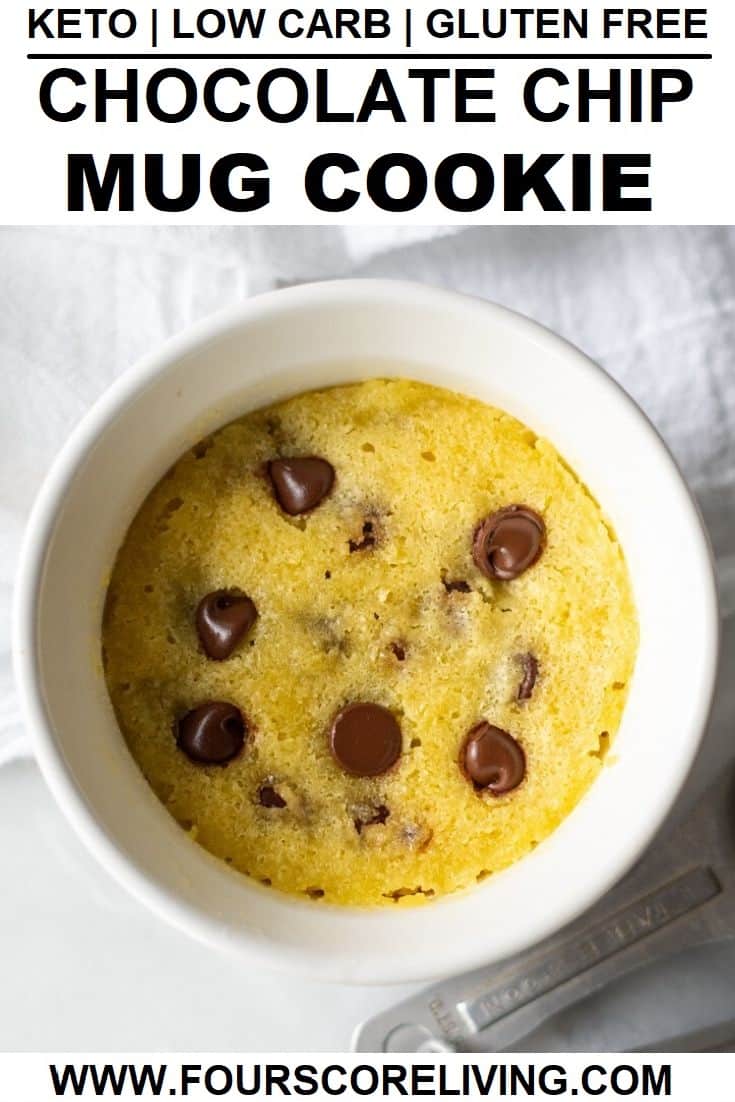 keto chocolate chip mug cookie pinterest pin
