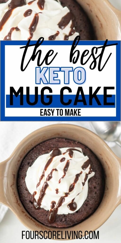 pinterest pin collage with the words best keto chocolate mug cake