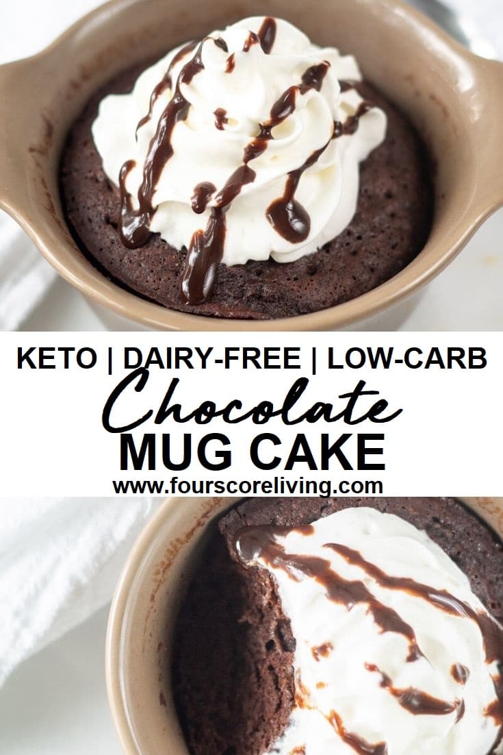 keto chocolate mug cake pinterest pin collage