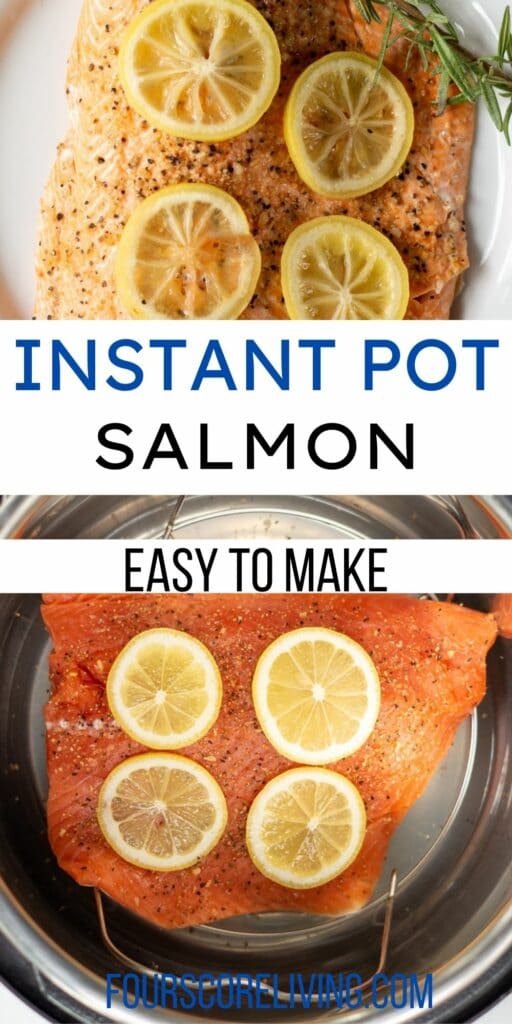 pinterest pin collage with words instant pot salmon