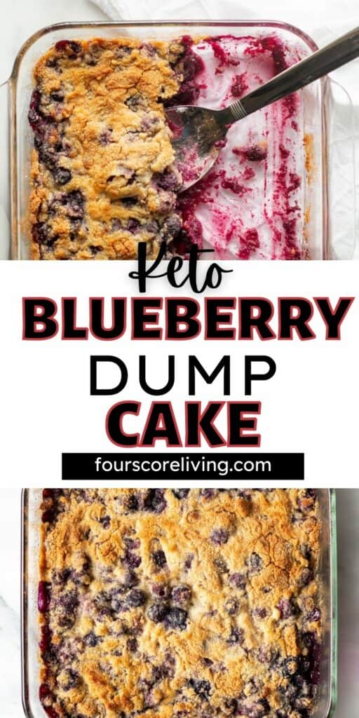 keto blueberry dump cake pinterest pin collage