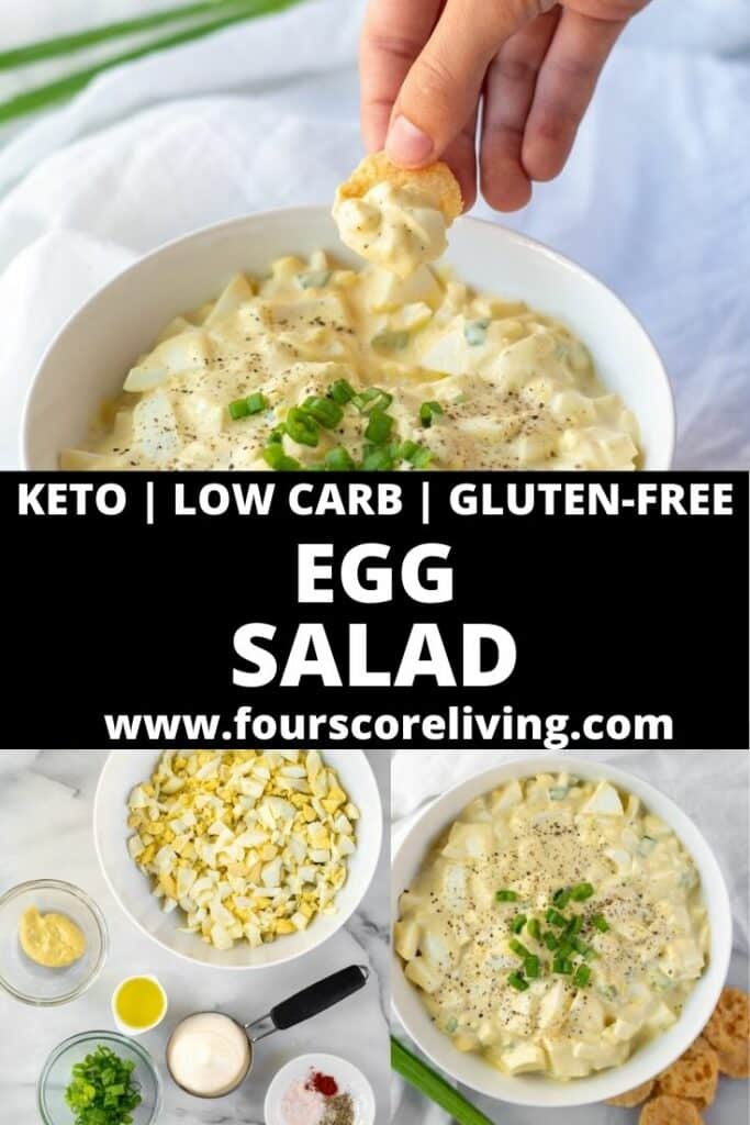 pinterest pin collage for keto egg salad