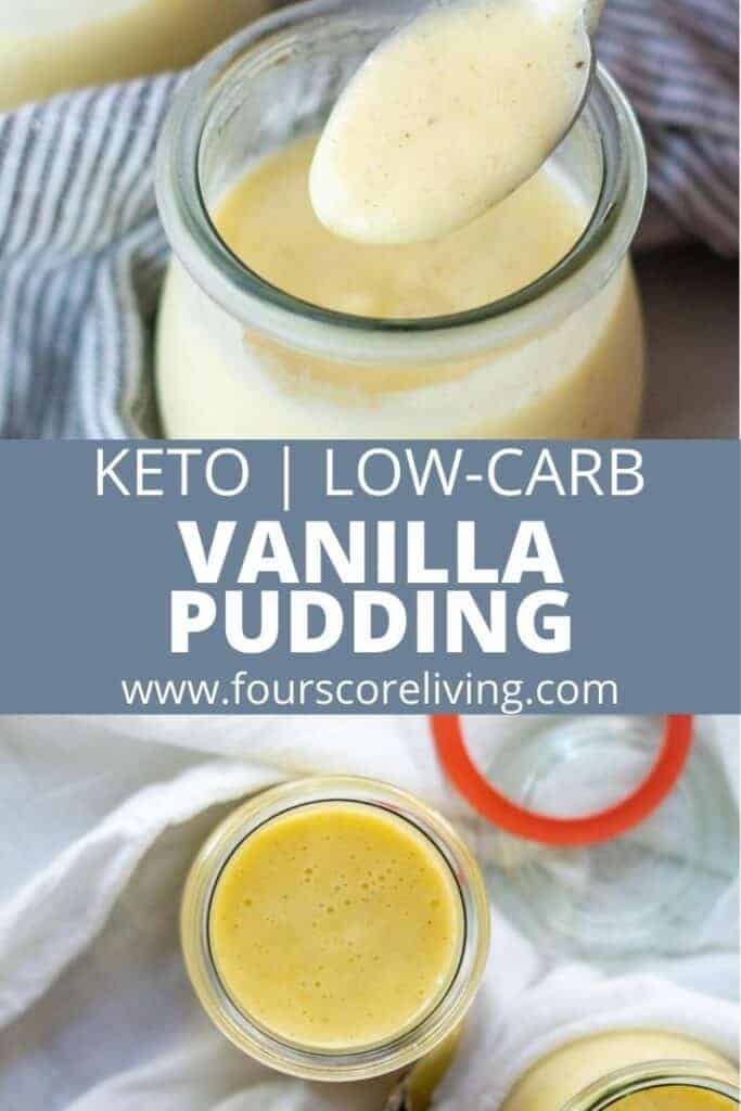 pinterest pin collage for keto pudding