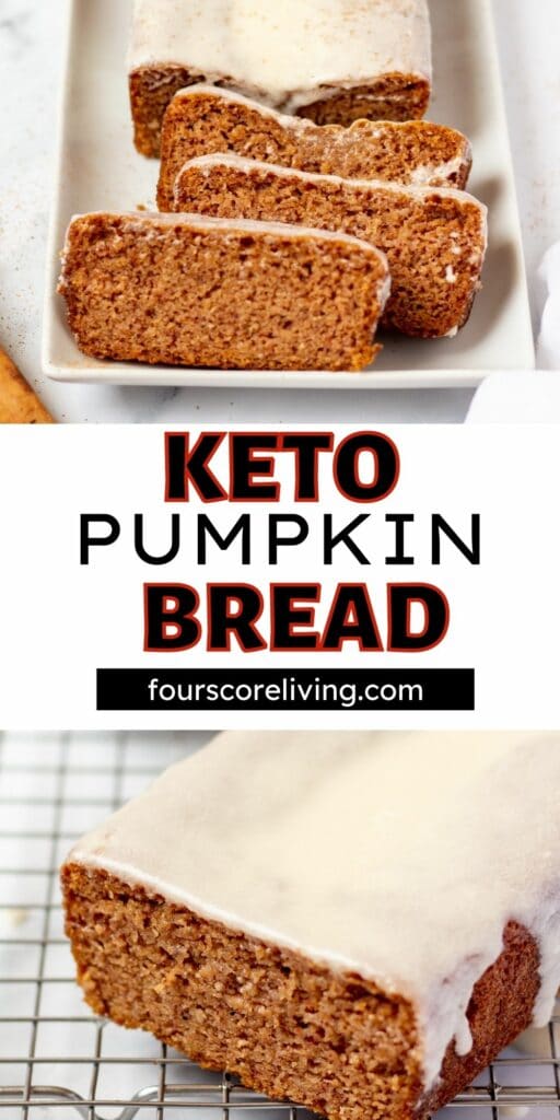 keto pumpkin bread pinterest pin collage