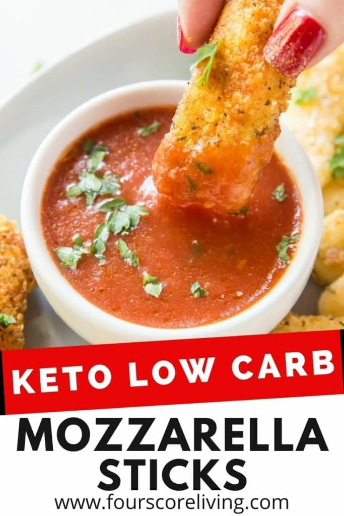 pinterest pin collage for keto mozzarella sitcks