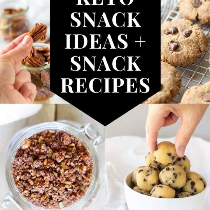 collage of 4 images of keto snacks for pinterest