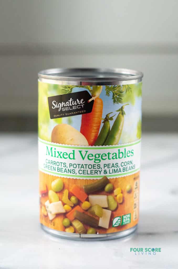 can of mixed vegetables