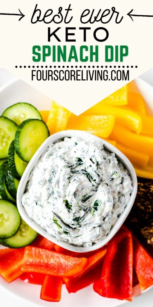 pinterest pin collage for keto spinach dip