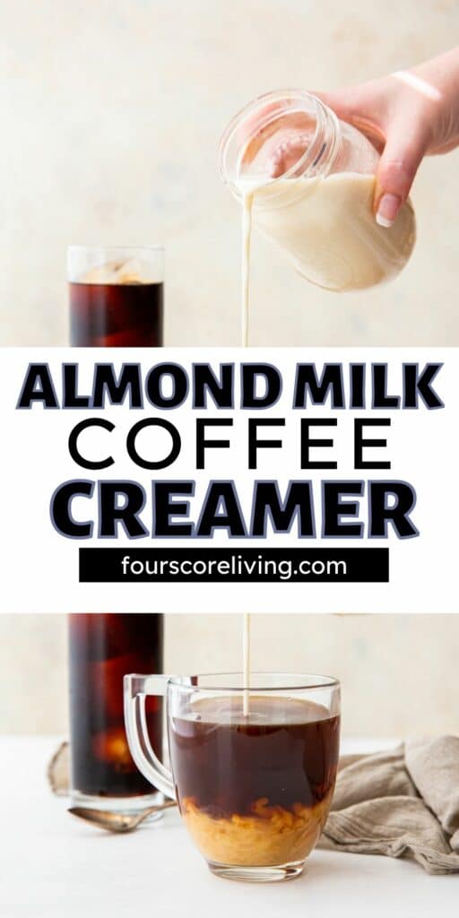 pinterest pin collage for almond milk coffee creamer
