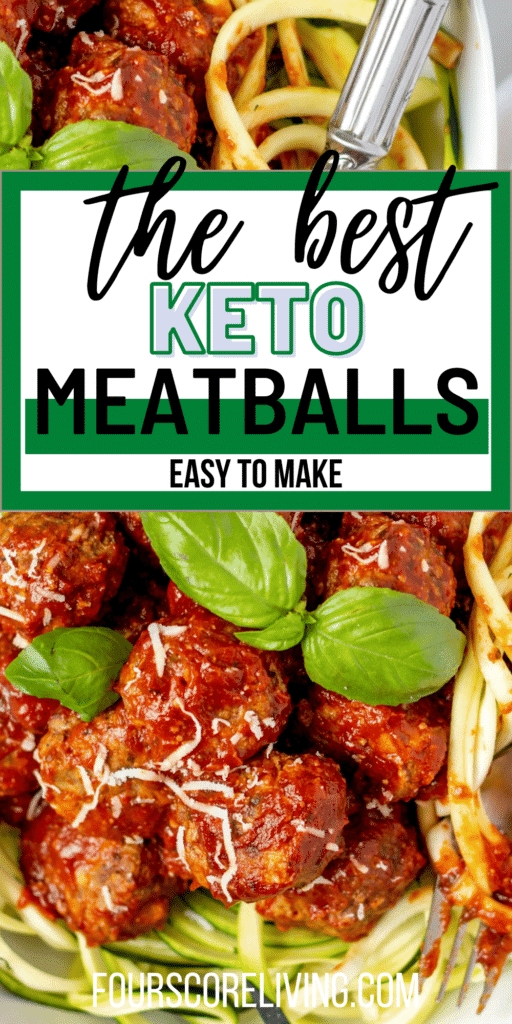 pinterest pin collage for keto meatballs