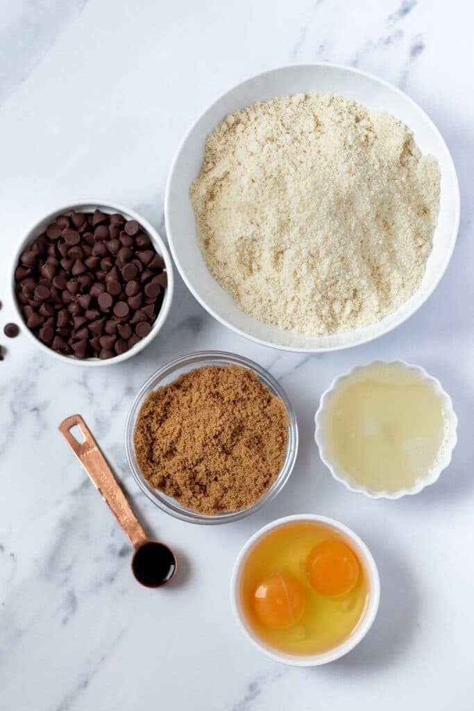 top down view of ingredients in keto brownies