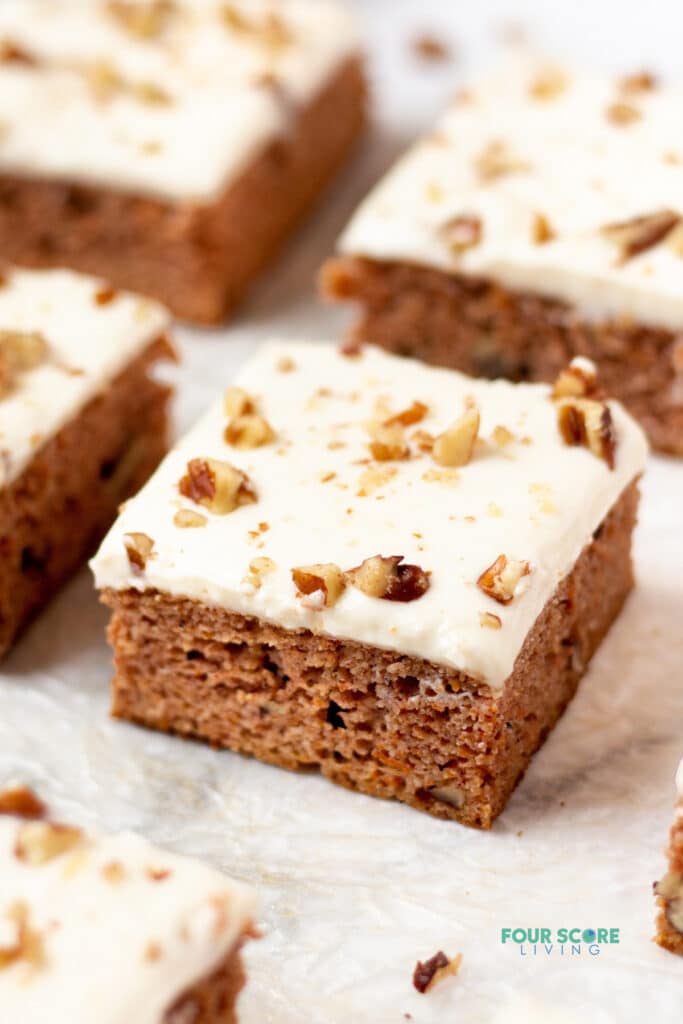 close up of a Keto Carrot Cake Bar