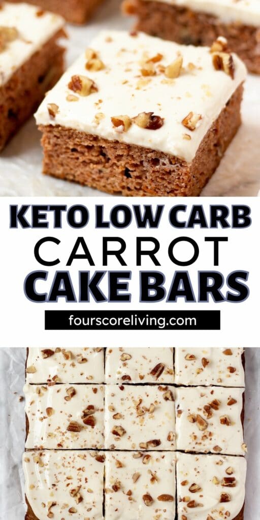pinterest pin collage for Keto Carrot Cake Bars