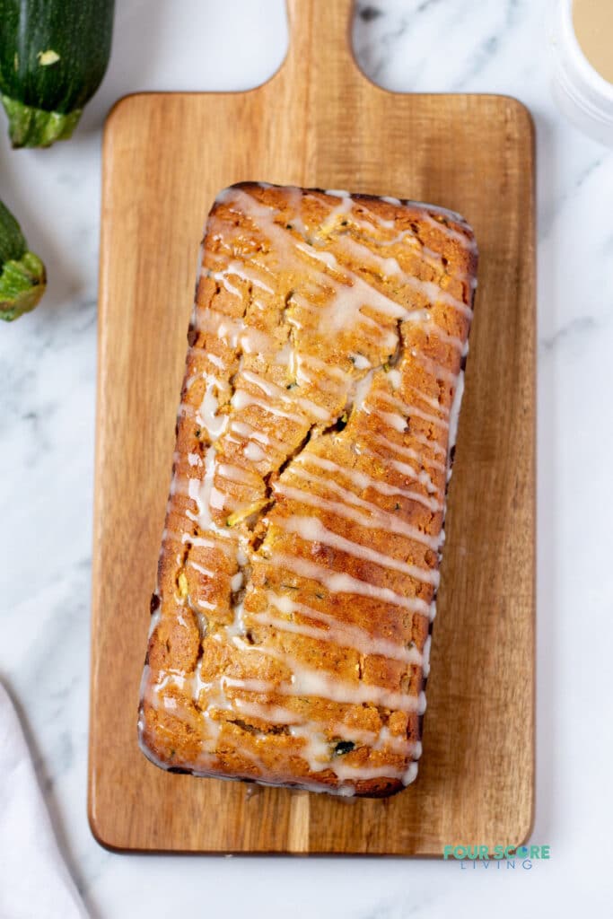 top down view of a keto zucchini bread loaf