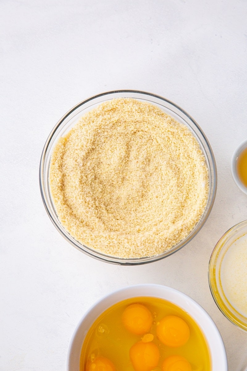 bowl of dry ingredients for keto bread