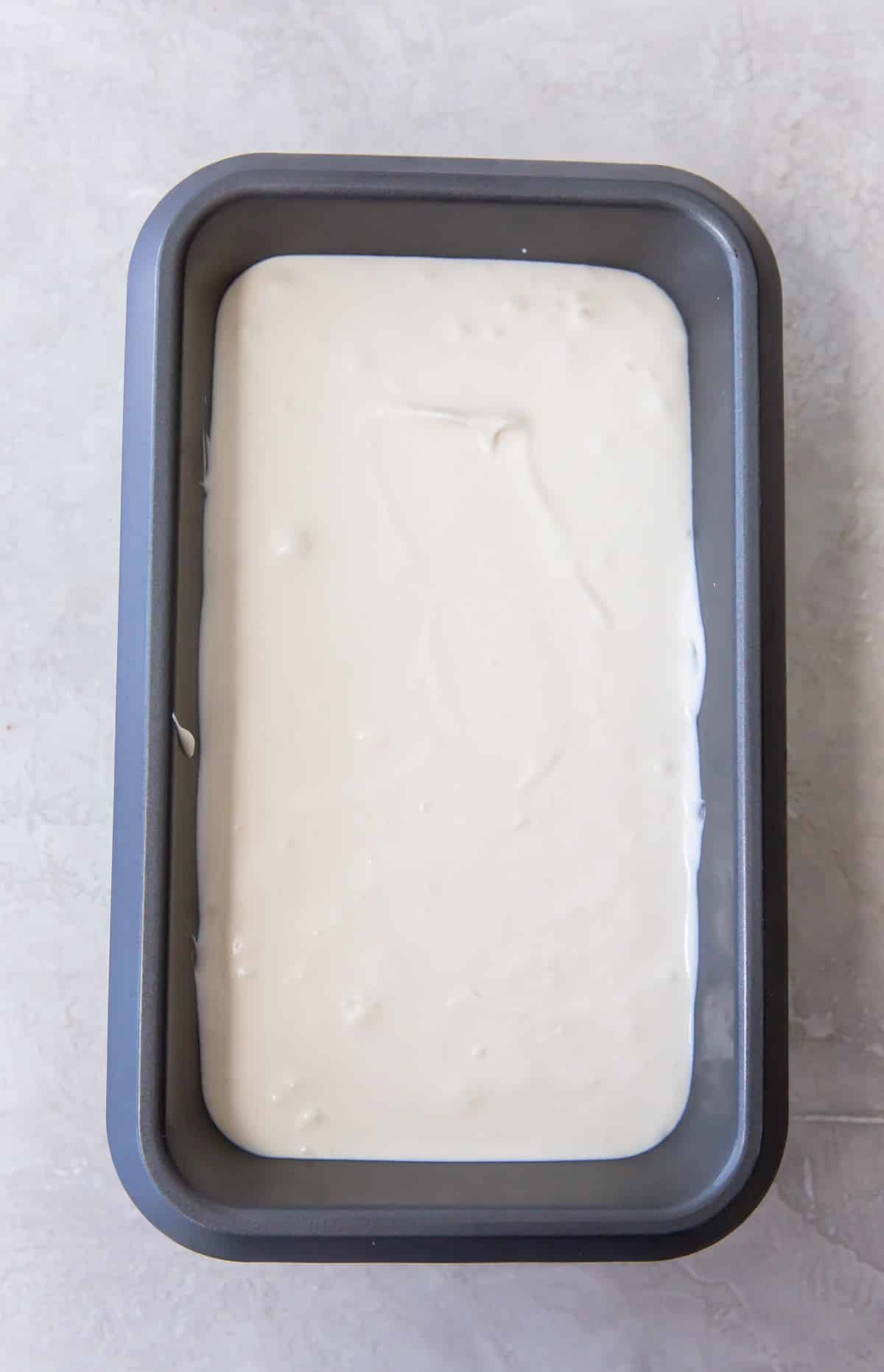keto ice cream in a loaf pan