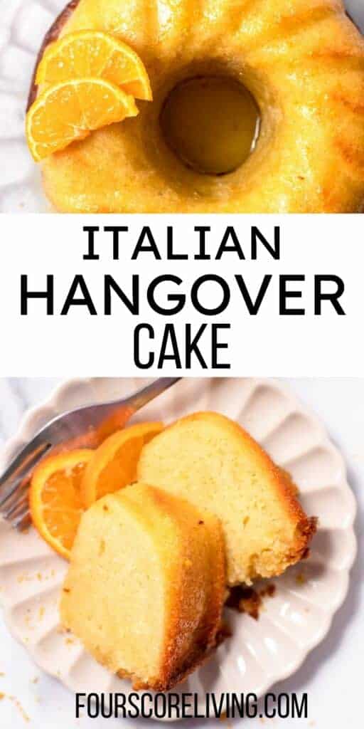 Pinterest collage of photos for Italian Hangover Cake.