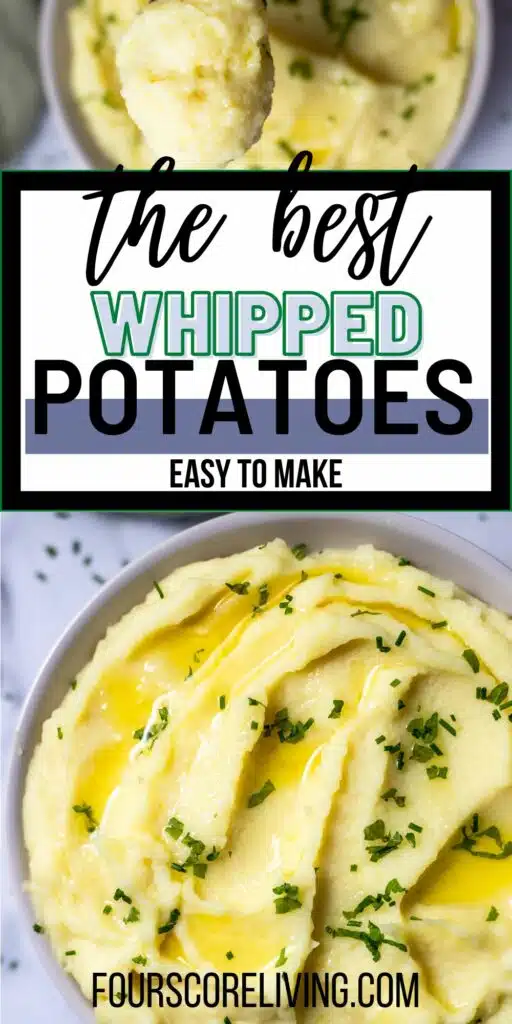 Pinterest collage of photos of Whipped Potatoes