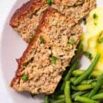 top down view of keto meatloaf