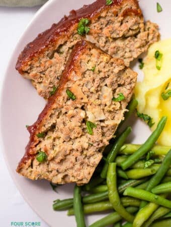 top down view of keto meatloaf