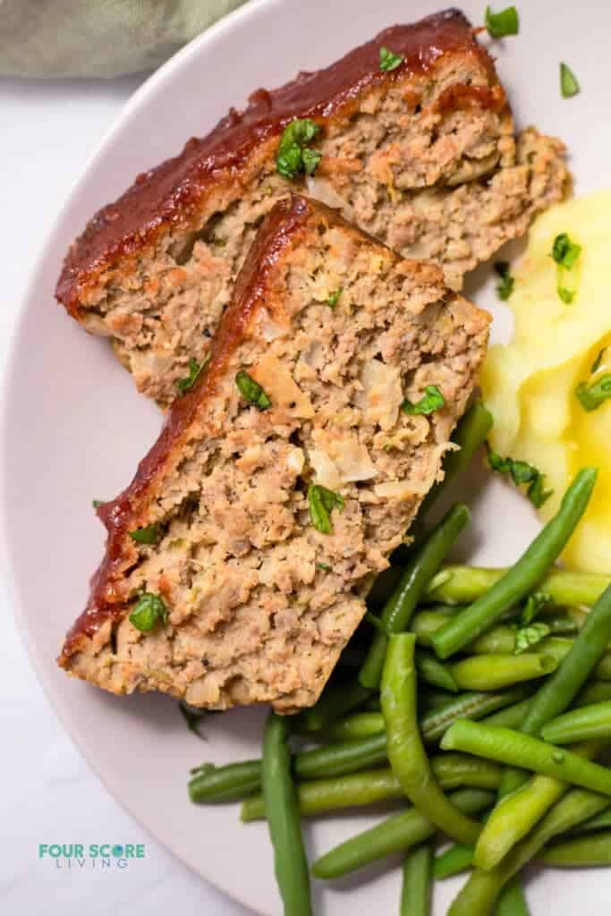 top down view of low carb meatloaf meatloaf