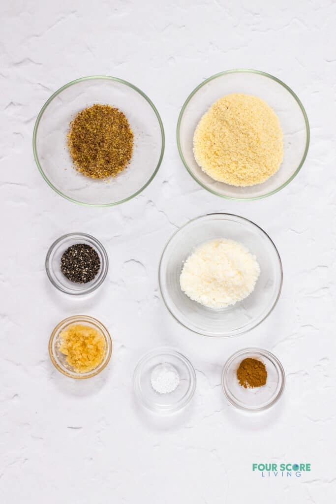 top down view of ingredients in keto oatmeal