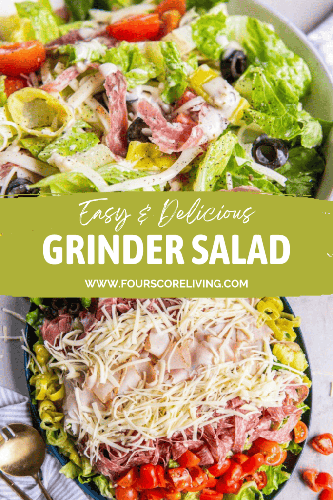 Collage of Pinterest photos for Grinder Salad